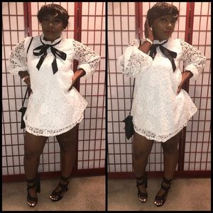 Ruffle Tied neck dress